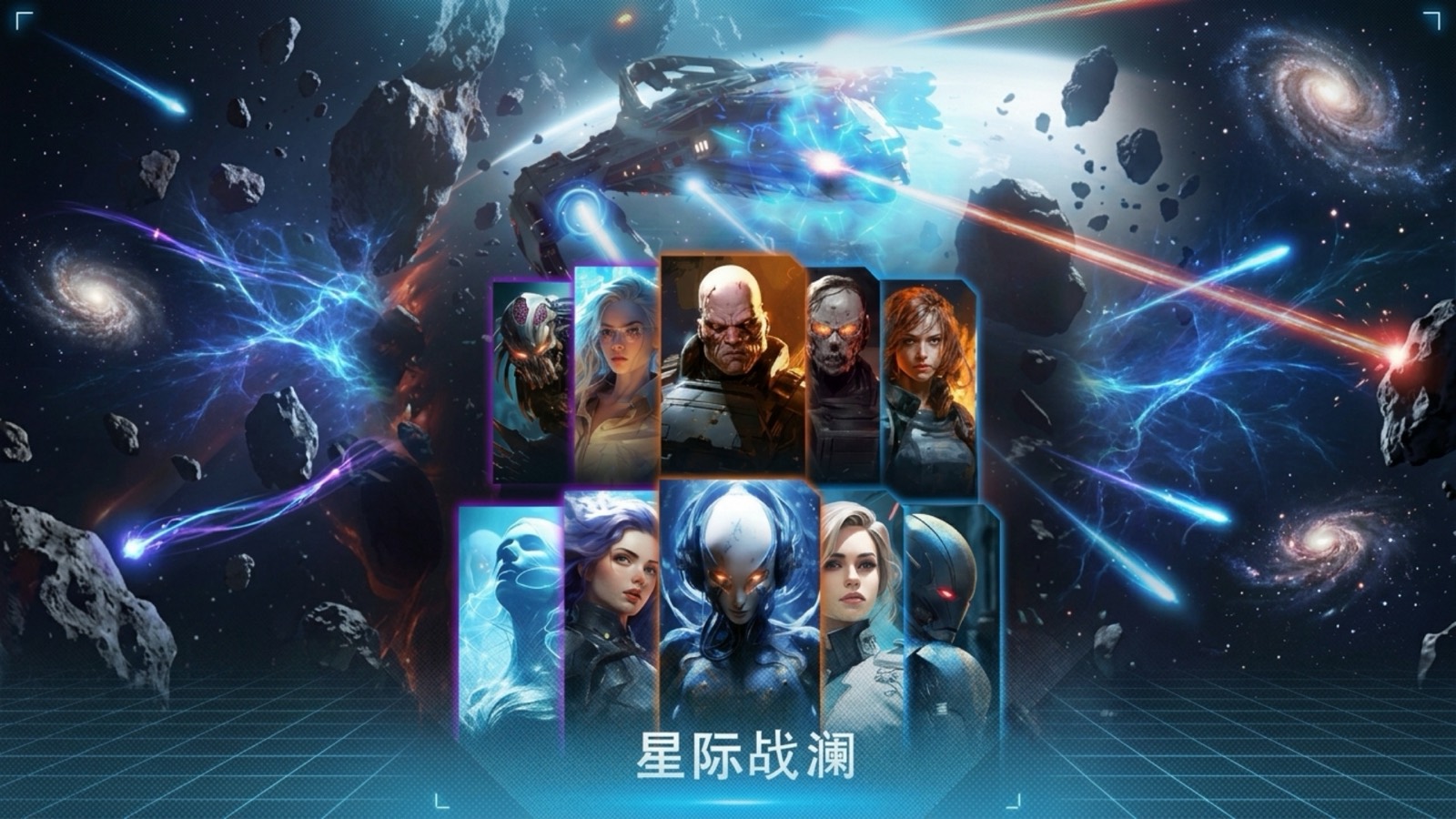《星际战澜》主视觉：舰长与船员立于星域战场